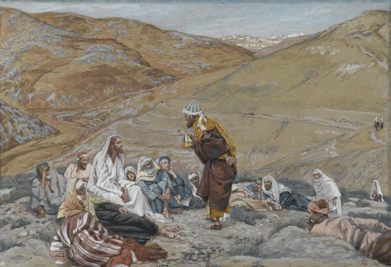 El escriba se levantó para tentar a Jesús, ilustración de La vida de nuestro Señor Jesucristo, 1886-94 de James Jacques Joseph Tissot