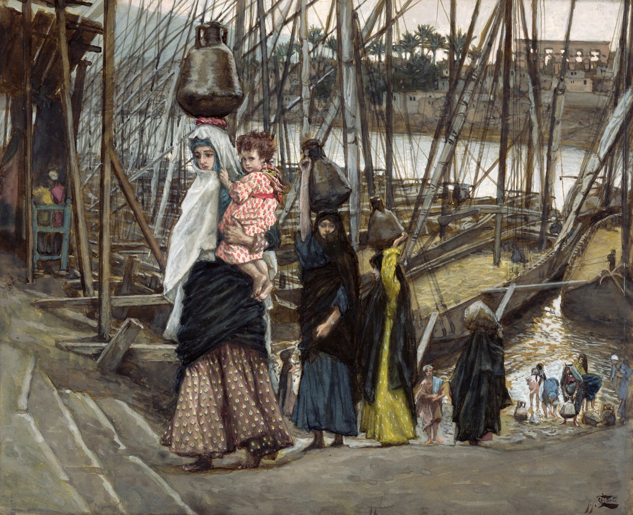 La estancia en Egipto, ilustración de La Vida de Cristo, c.1886-94 de James Jacques Joseph Tissot