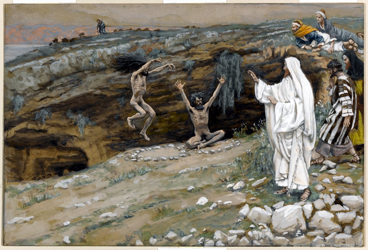 Los Dos Hombres Poseídos por Espíritus Inmundos, ilustración para La vida de Cristo, c.1884-96 de James Jacques Joseph Tissot