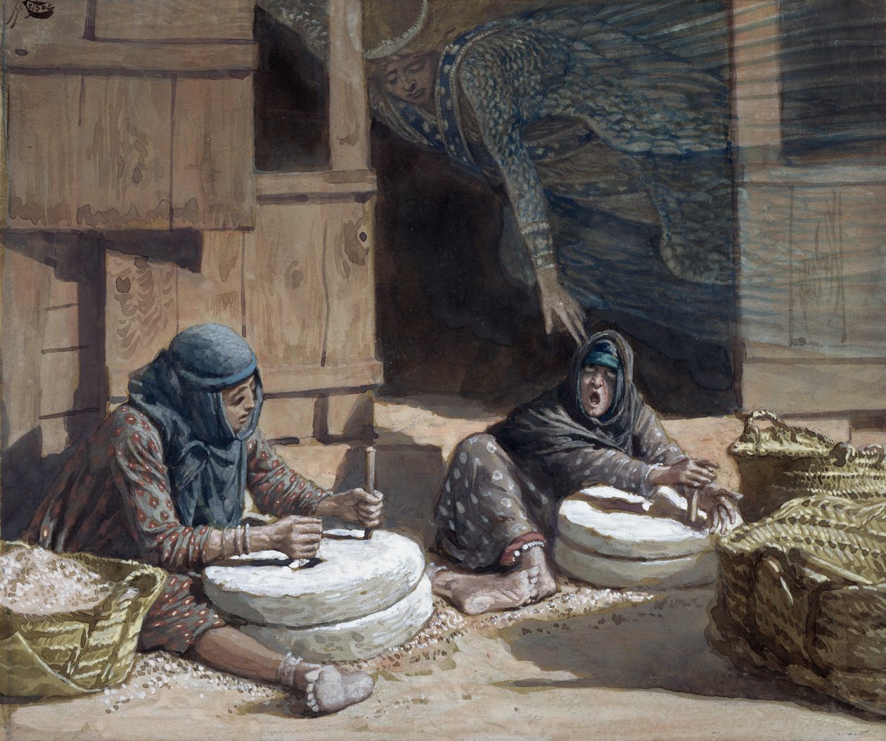 Las dos mujeres en el molino, ilustración para La vida de Cristo, c.1886-94 de James Jacques Joseph Tissot