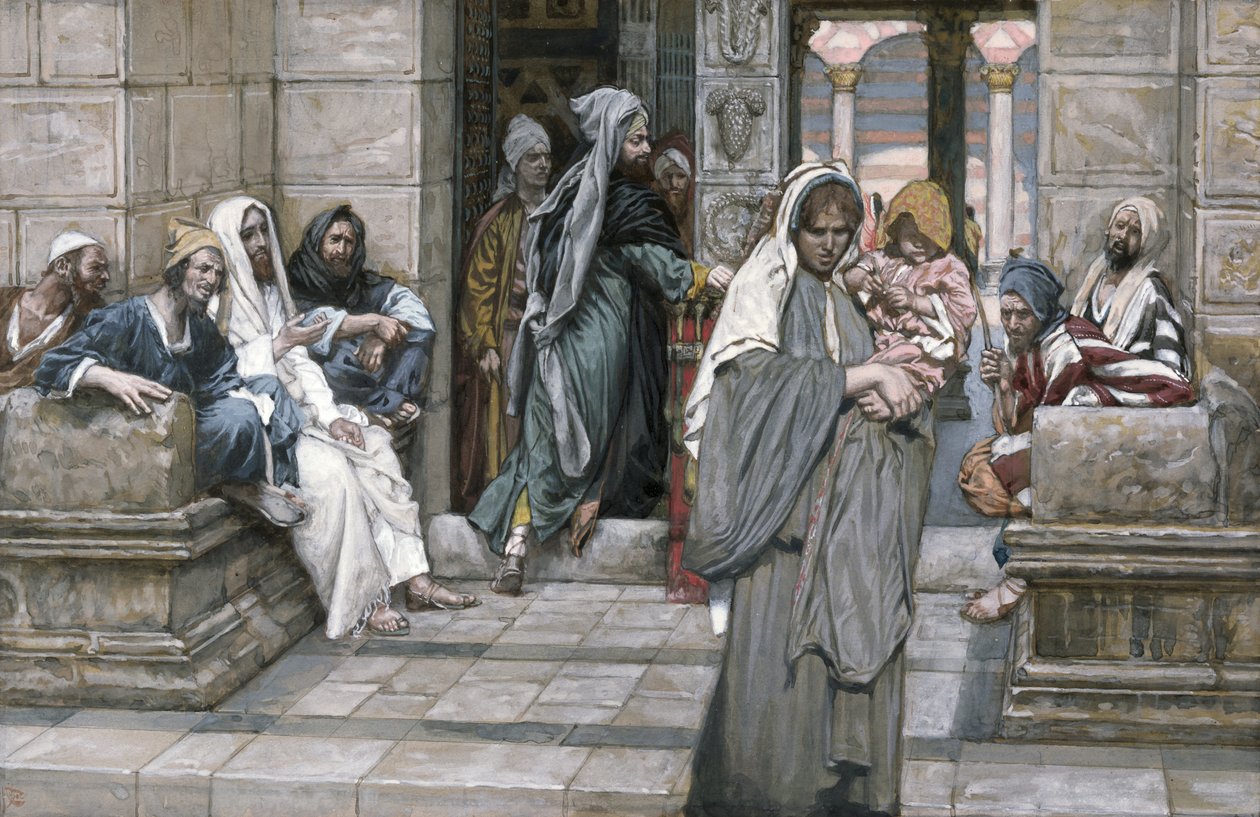 La Moneda de la Viuda, ilustración de La Vida de Cristo, c.1884-96 de James Jacques Joseph Tissot