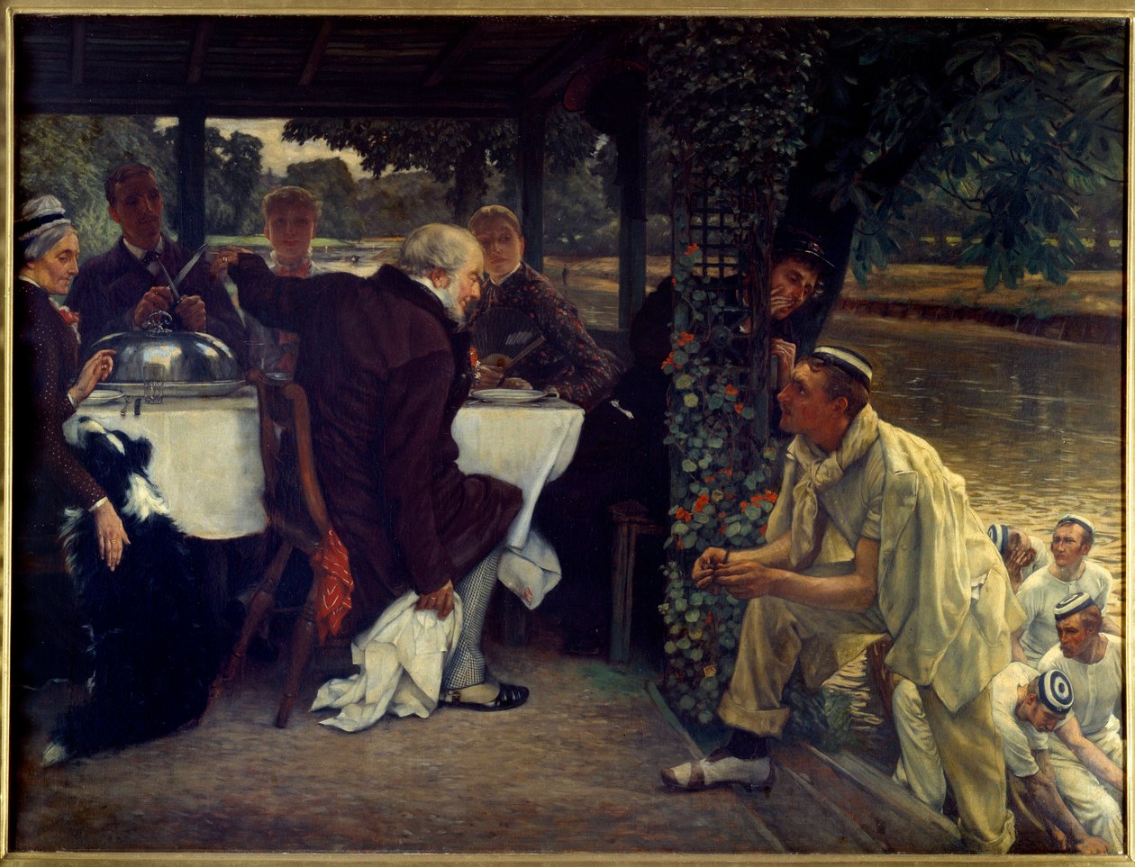 El regreso del hijo pródigo: el becerro gordo Adaptación moderna de la Parábola del Hijo Pródigo regresando a su padre arrepentido. Pintura de Jacques Joseph Tissot (1836-1902) 1880 Nantes, museo de Bellas Artes de James Jacques Joseph Tissot