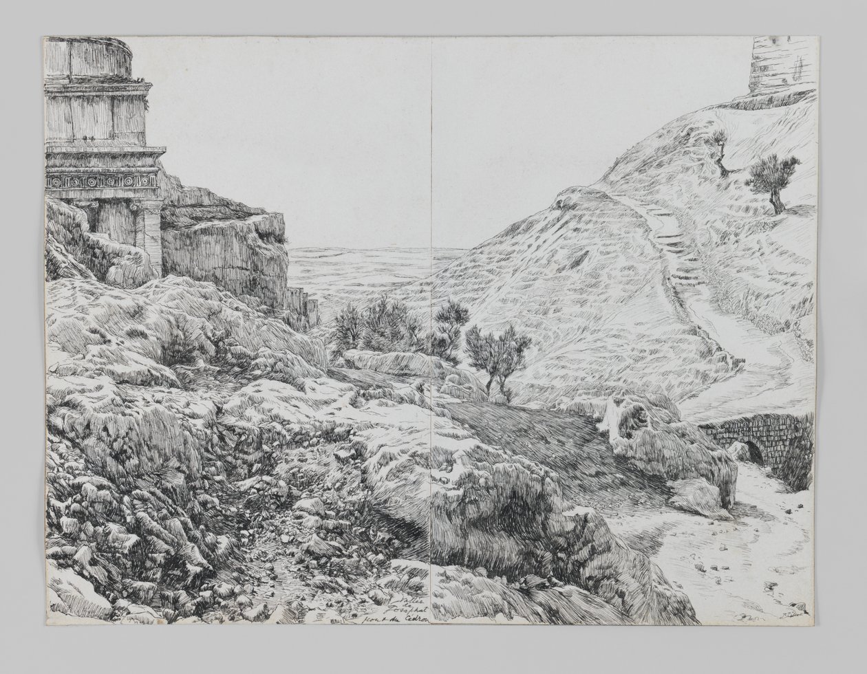 Tumba de Absalón, Valle de Josafat, ilustración de La Vida de Nuestro Señor Jesucristo de James Jacques Joseph Tissot