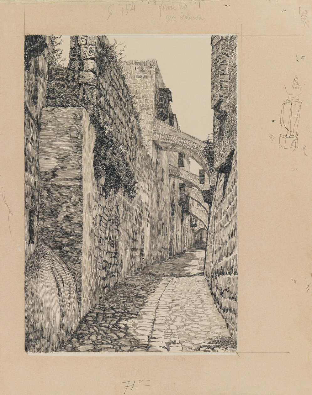 Vía Dolorosa, Jerusalén, ilustración de La Vida de Nuestro Señor Jesucristo de James Jacques Joseph Tissot