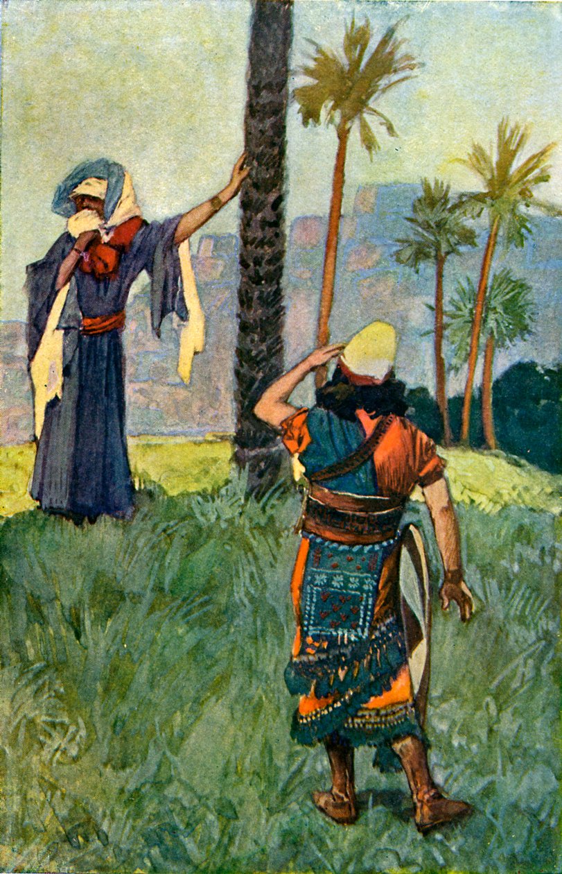 Débora bajo la palmera por J James Tissot - Biblia de James Jacques Joseph after Tissot