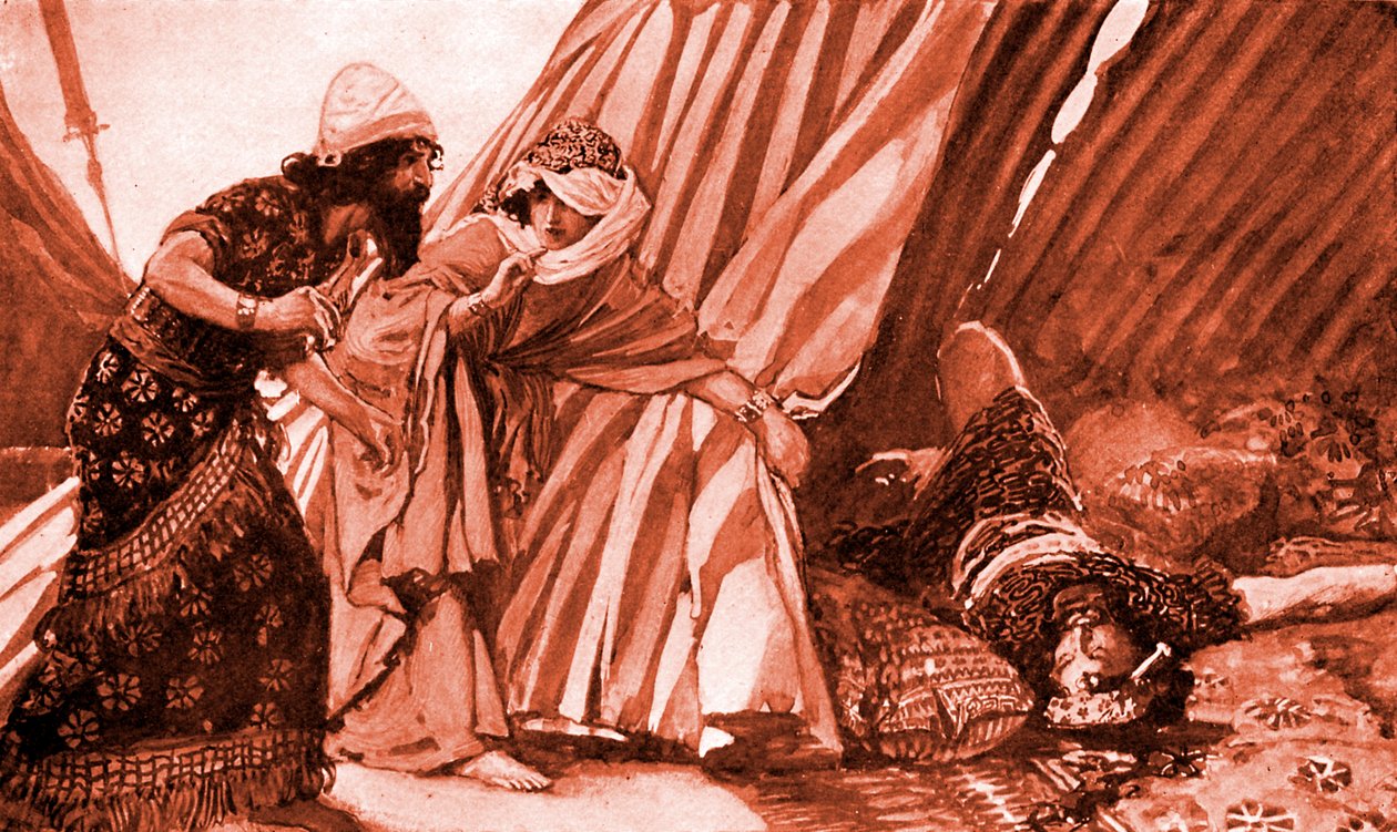 Jael mostrando a Barac a Sísara muerto de James Jacques Joseph after Tissot