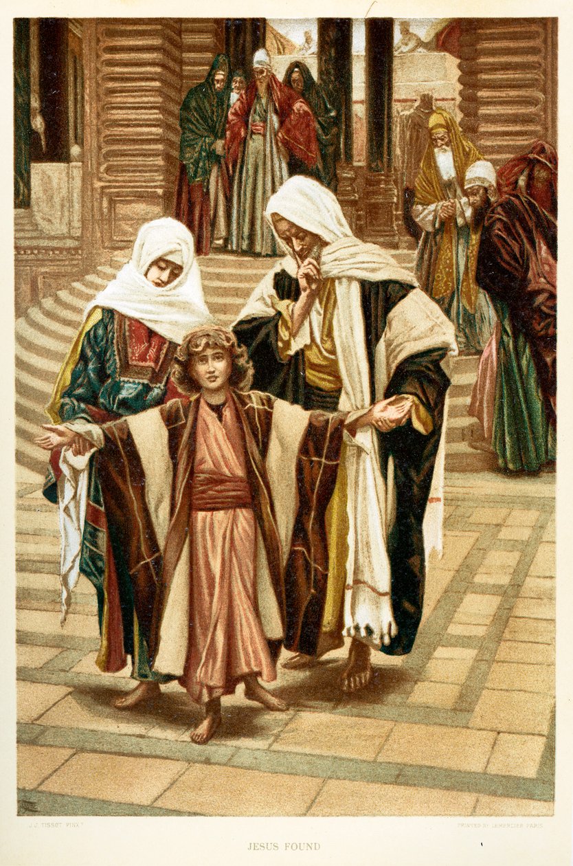 Jesús encontrado, San Lucas - Capítulo 2 - Biblia de James Jacques Joseph after Tissot