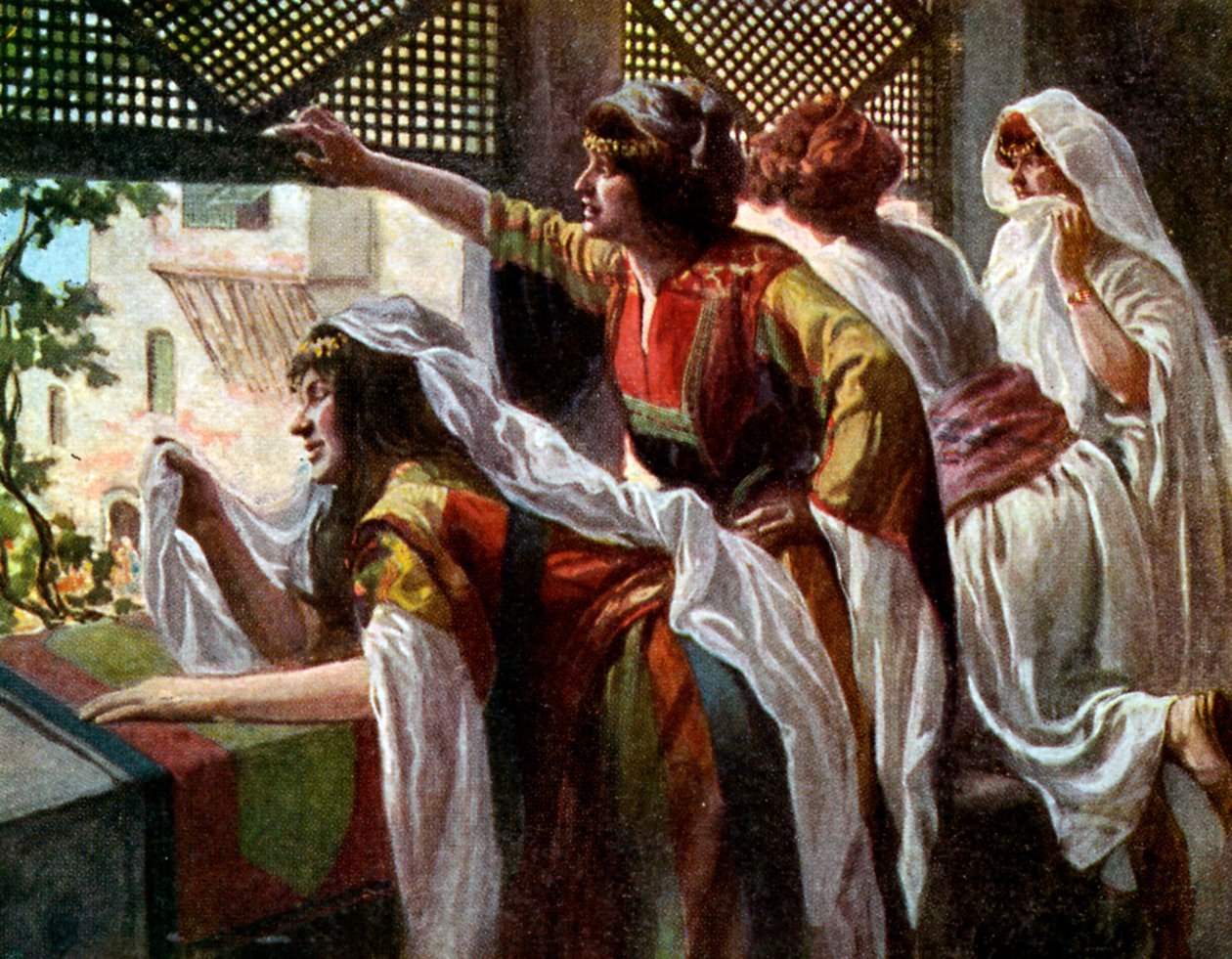 Mical desprecia a David por J James Tissot - Biblia de James Jacques Joseph after Tissot