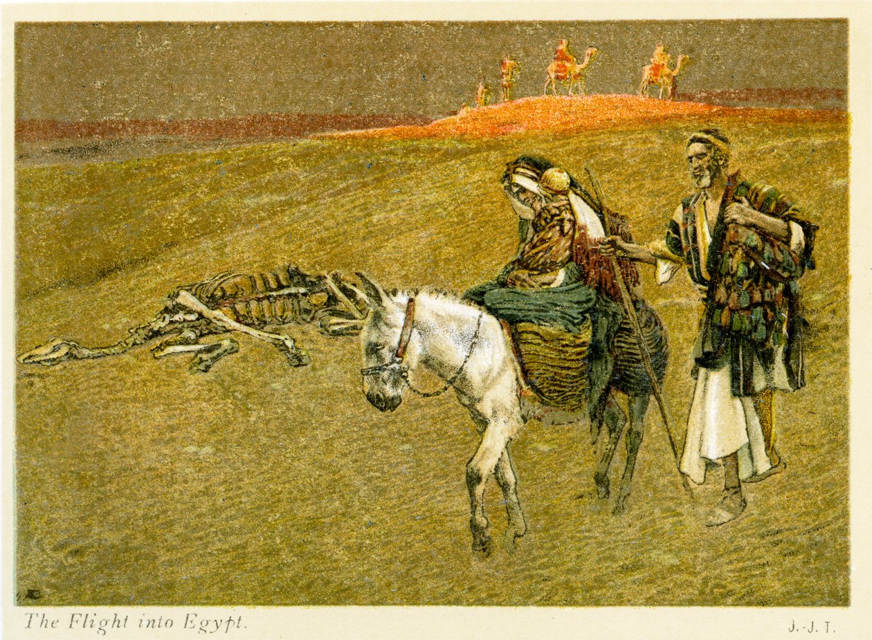 La Huida a Egipto, San Mateo - Capítulo 2 - Biblia de James Jacques Joseph after Tissot