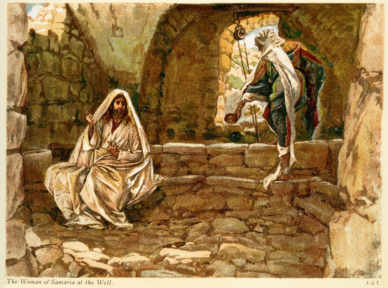 La mujer de Samaria en el pozo - San Juan - Biblia de James Jacques Joseph after Tissot