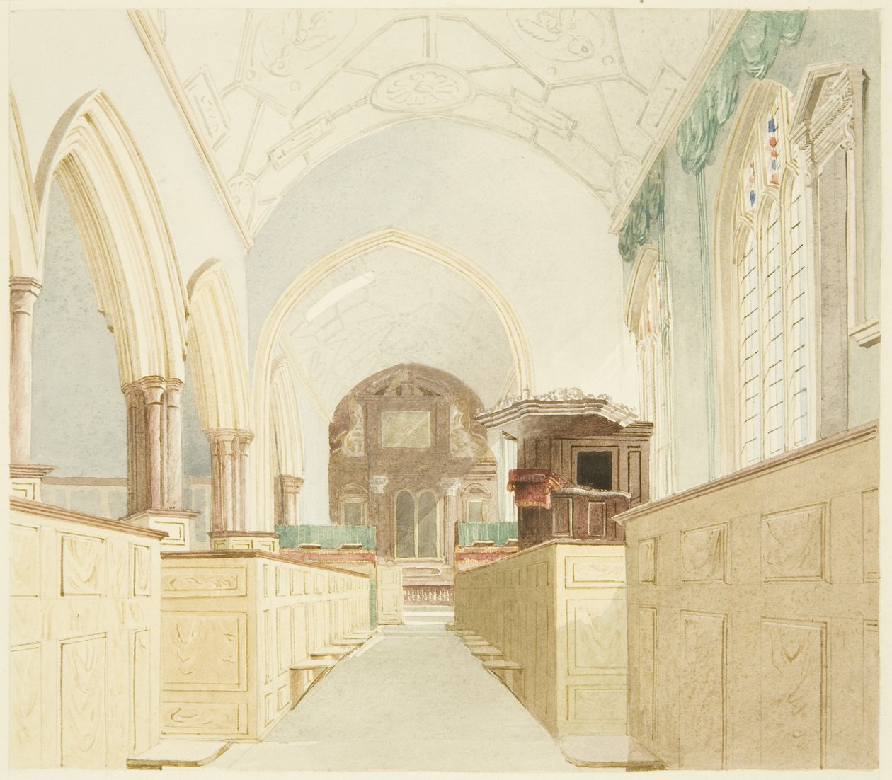 Interior de la Iglesia de St Mary-le-Port de James Johnson