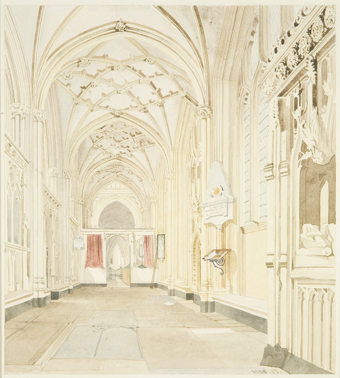 Nave norte de St Mary Redcliffe, mirando al oeste de James Johnson