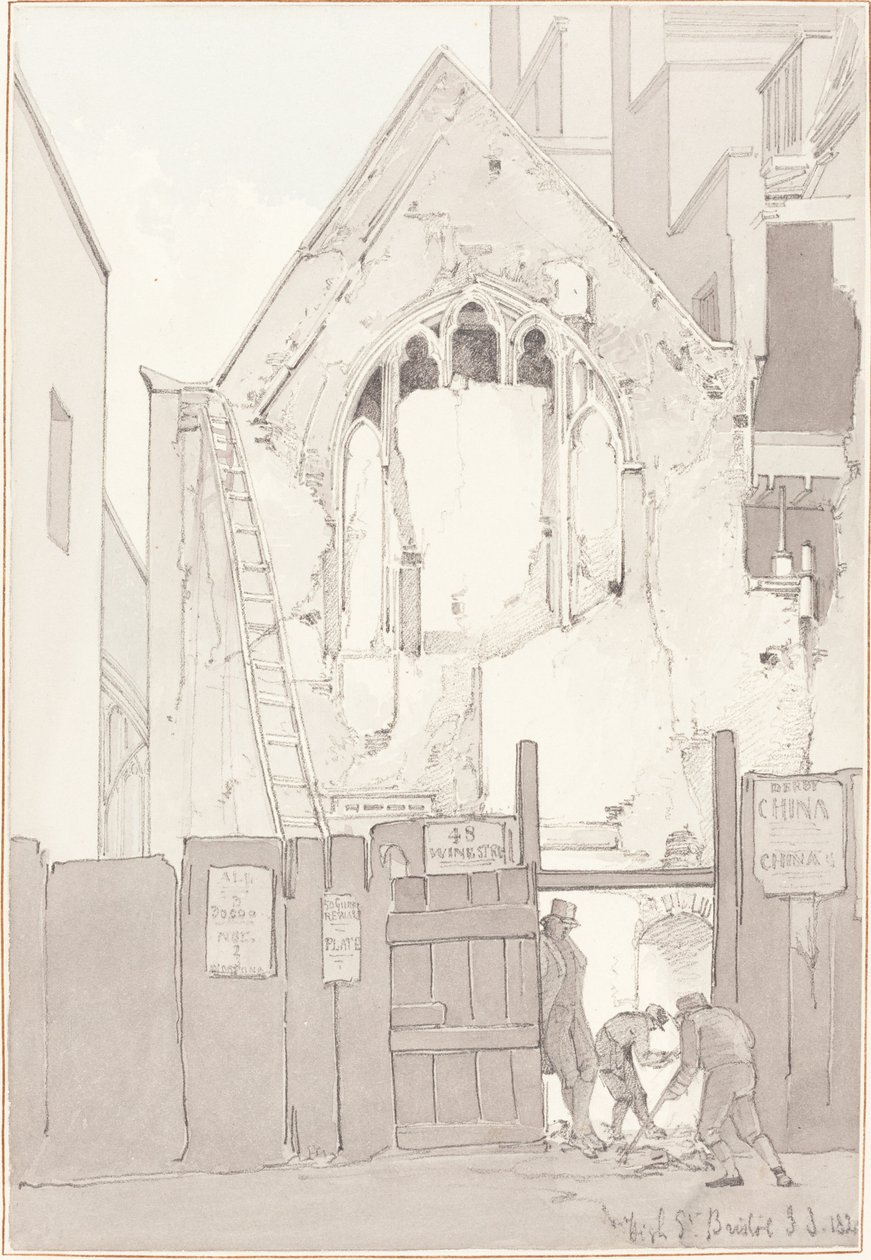 El descubrimiento de una ventana este de la Iglesia de Todos los Santos, detrás de High Street, Bristol de James Johnson