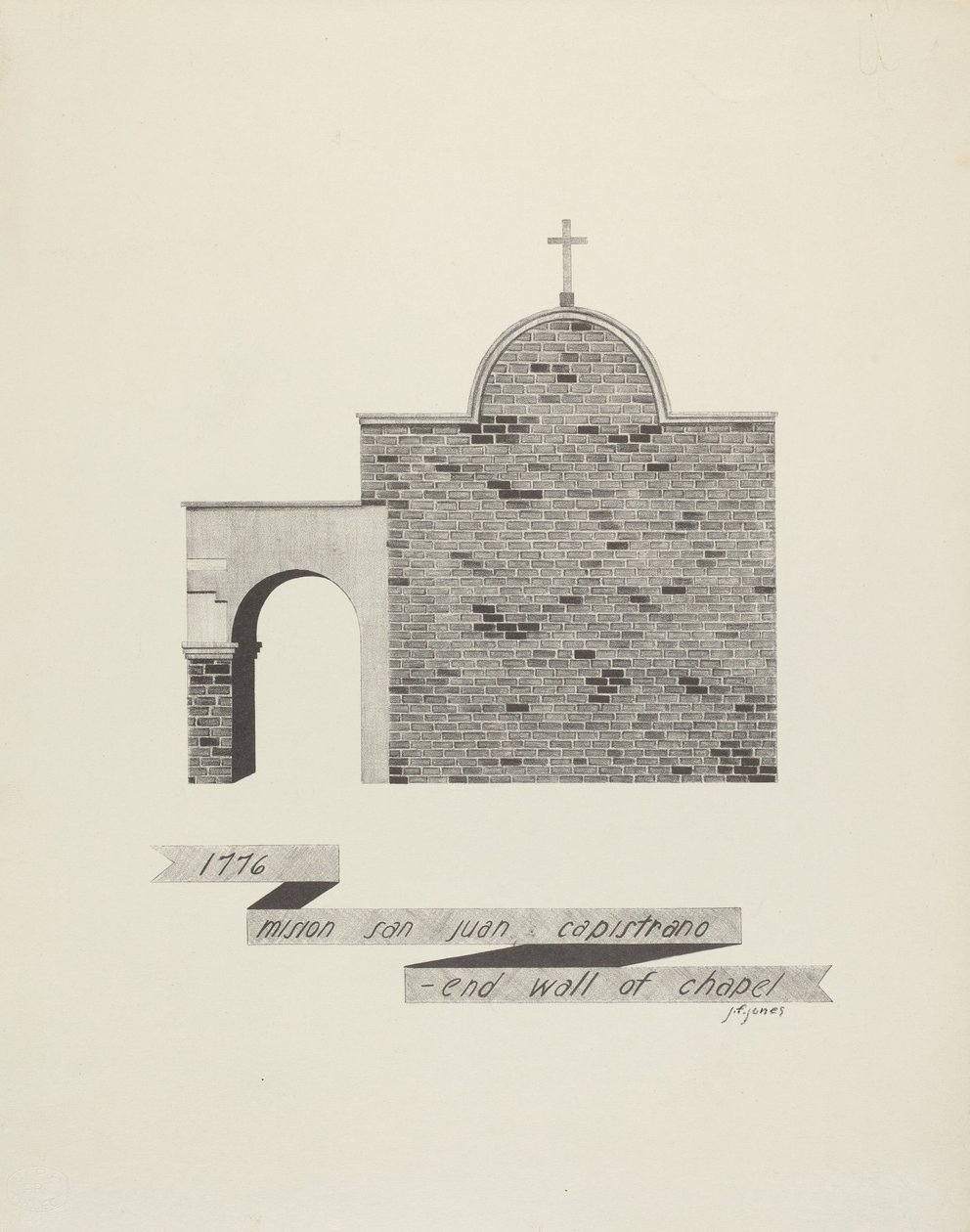Misión San Juan Capistrano - Fin de la Pared de la Capilla de James Jones