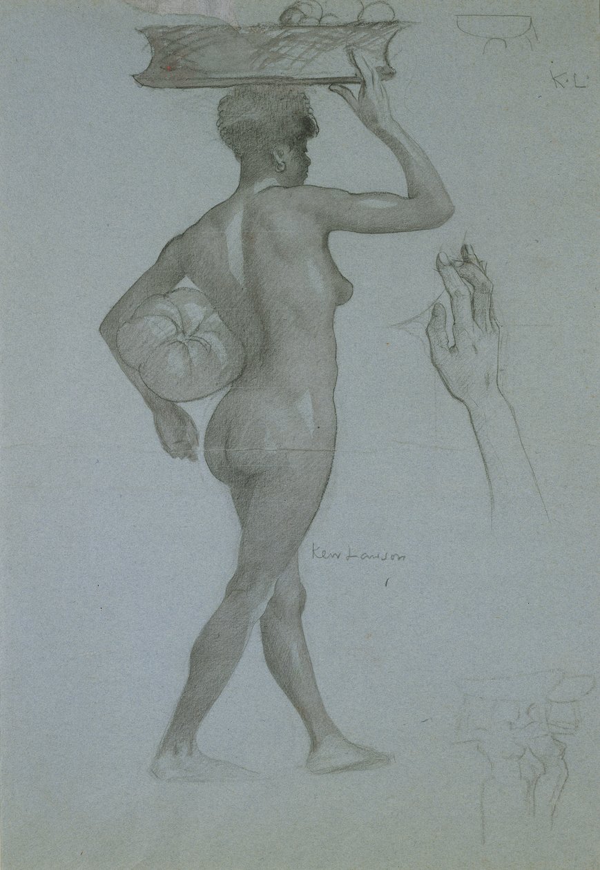 Persona negra sosteniendo una calabaza de James Kerr Lawson