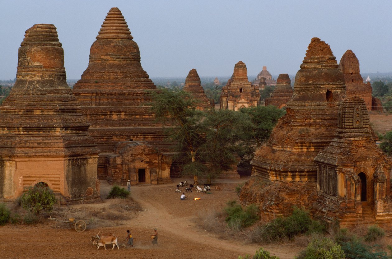 Pagodas Man Aung con agricultores, Myanmar
 de James L Stanfield