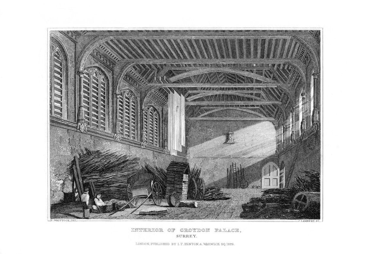 Interior del Palacio de Croydon, Surrey, 1829 de James Lambert