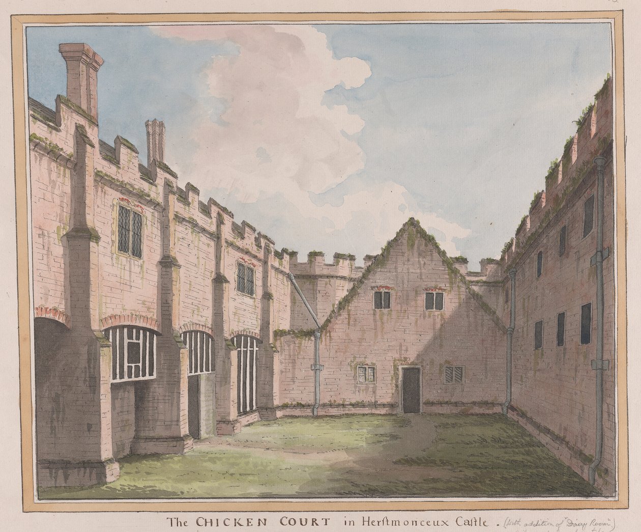 Castillo de Herstmonceux, Sussex Oriental: El Patio de los Pollos de James Lambert  of Lewes
