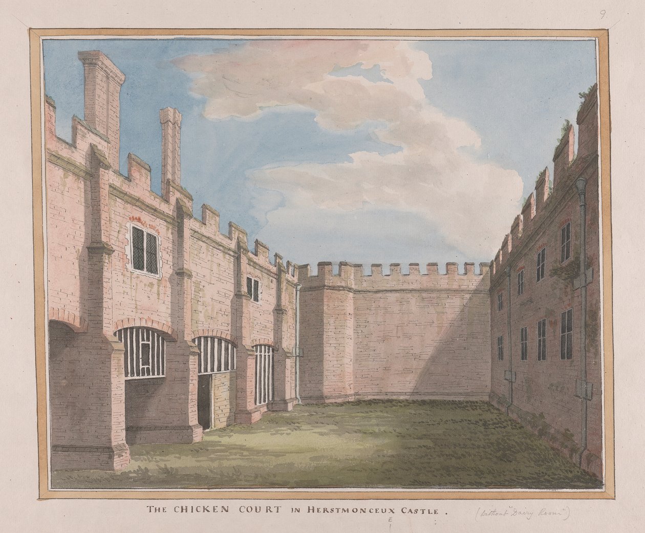 Castillo de Herstmonceux, Sussex Oriental: El Patio de los Pollos de James Lambert  of Lewes
