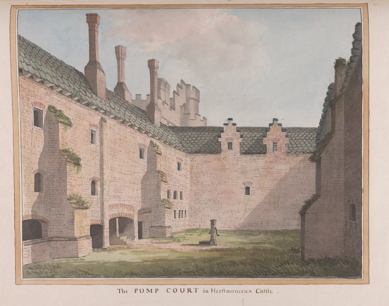 Castillo de Herstmonceux, Sussex Oriental: El patio de bombas de James Lambert  of Lewes