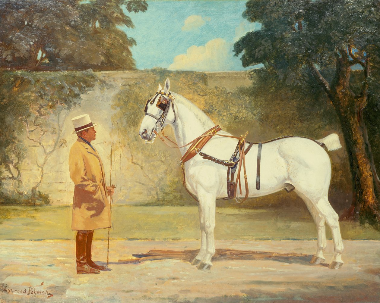 Ambrose Clark con su caballo favorito (óleo sobre lienzo) de James Lynwood Palmer