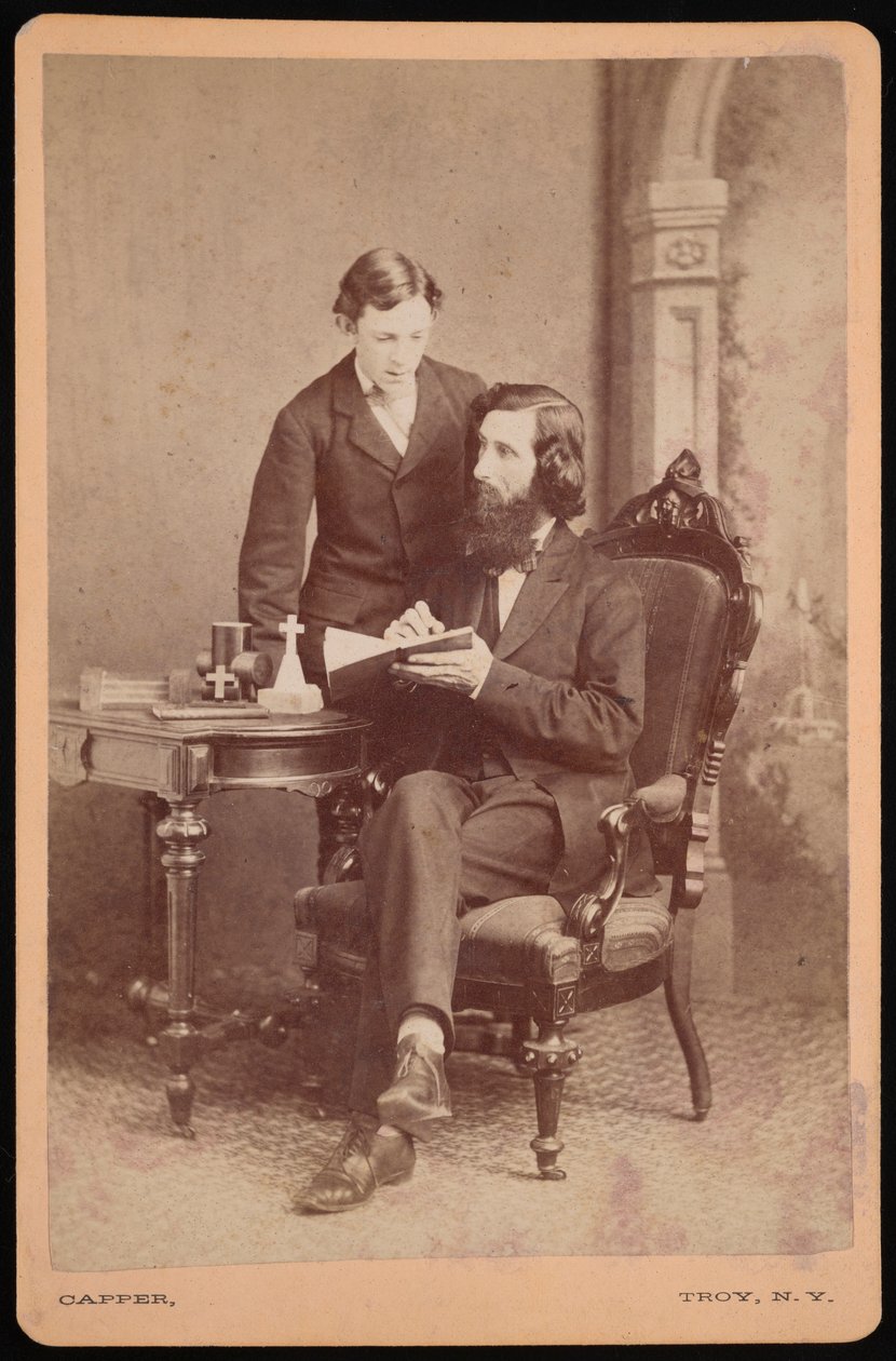 Retrato de Samuel Edward Warren 1831-1909 con estudiante, antes de 1877 de James M Capper