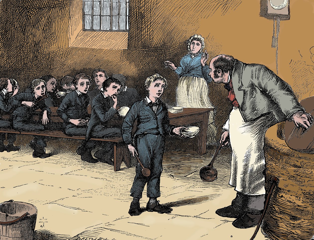 Escena de Oliver Twist de Charles Dickens, 1836 de James Mahoney