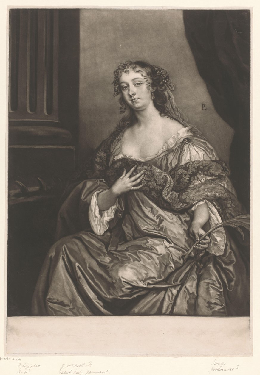 Retrato de Elizabeth Hamilton como santa Catalina de James McArdell