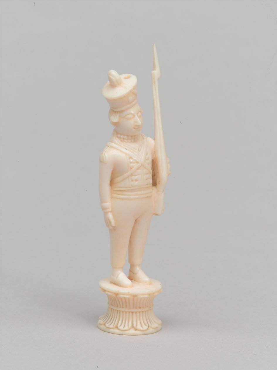 Peón blanco, pieza de ajedrez, India, circa 1820 de James McLachlan Nairn