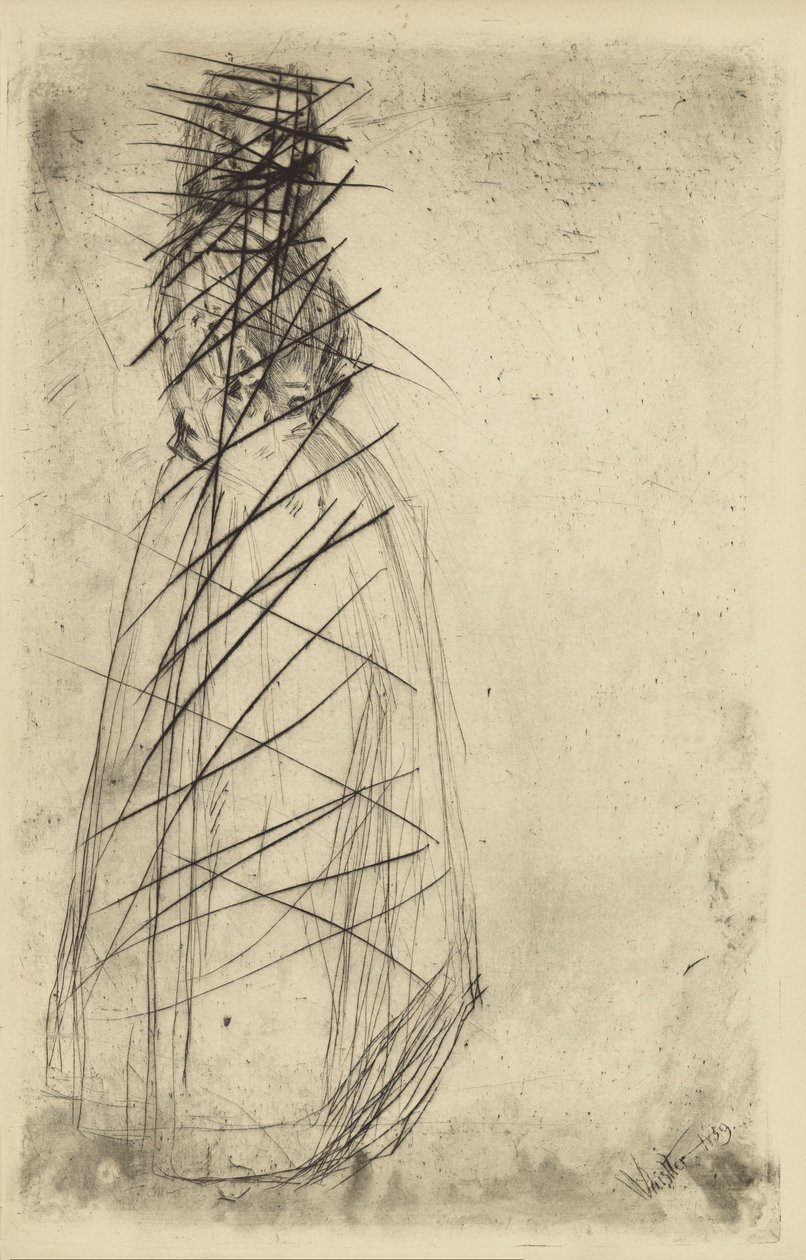 [76] Impresiones de planchas canceladas de Whistler - Fumette Standing. de James Abbott McNeill Whistler