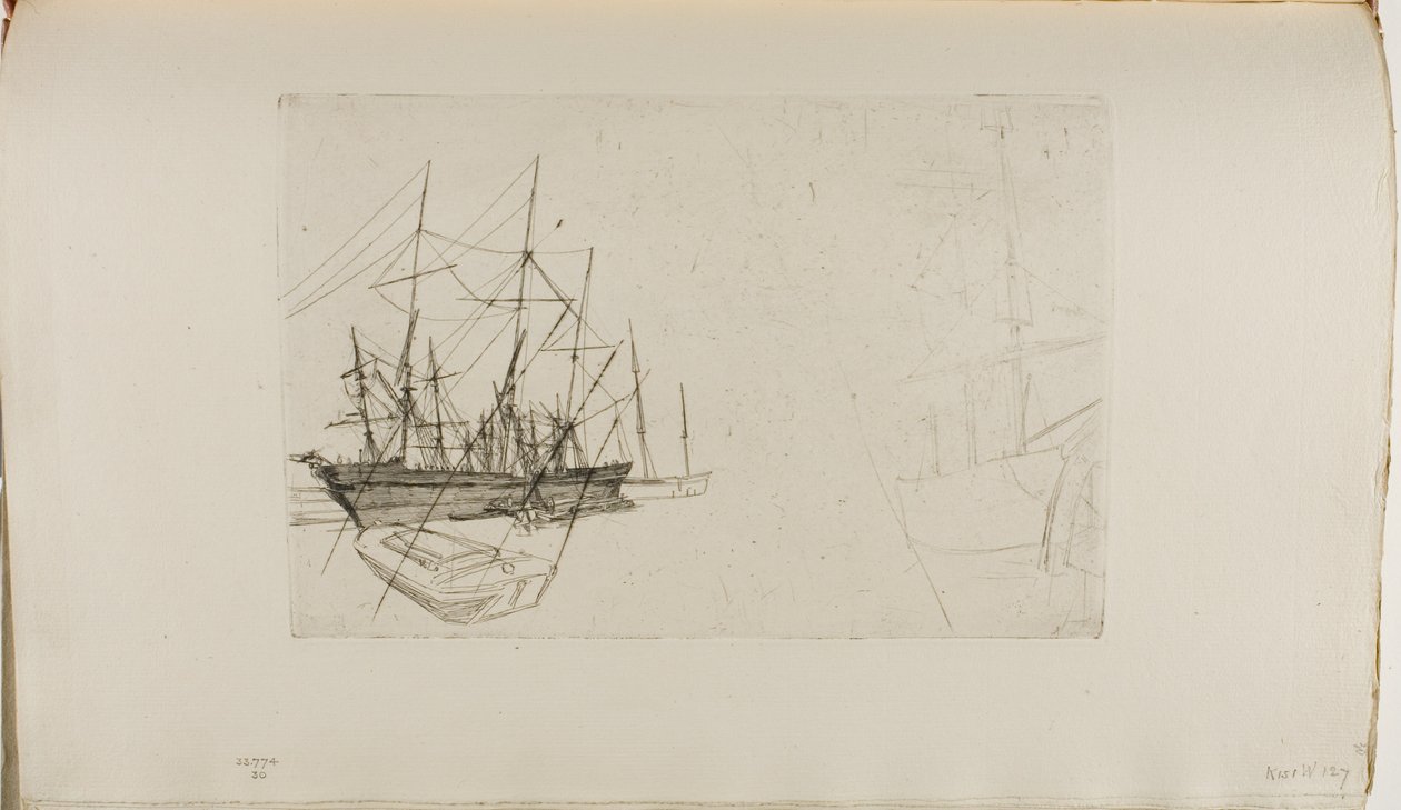 Un boceto de embarcaciones de James Abbott McNeill Whistler