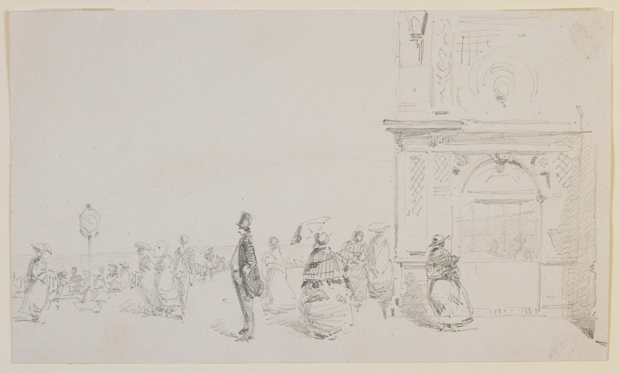 Un grupo de figuras en una explanada de James Abbott McNeill Whistler