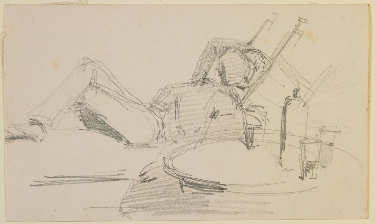 Un hombre reclinado en una cama de James Abbott McNeill Whistler