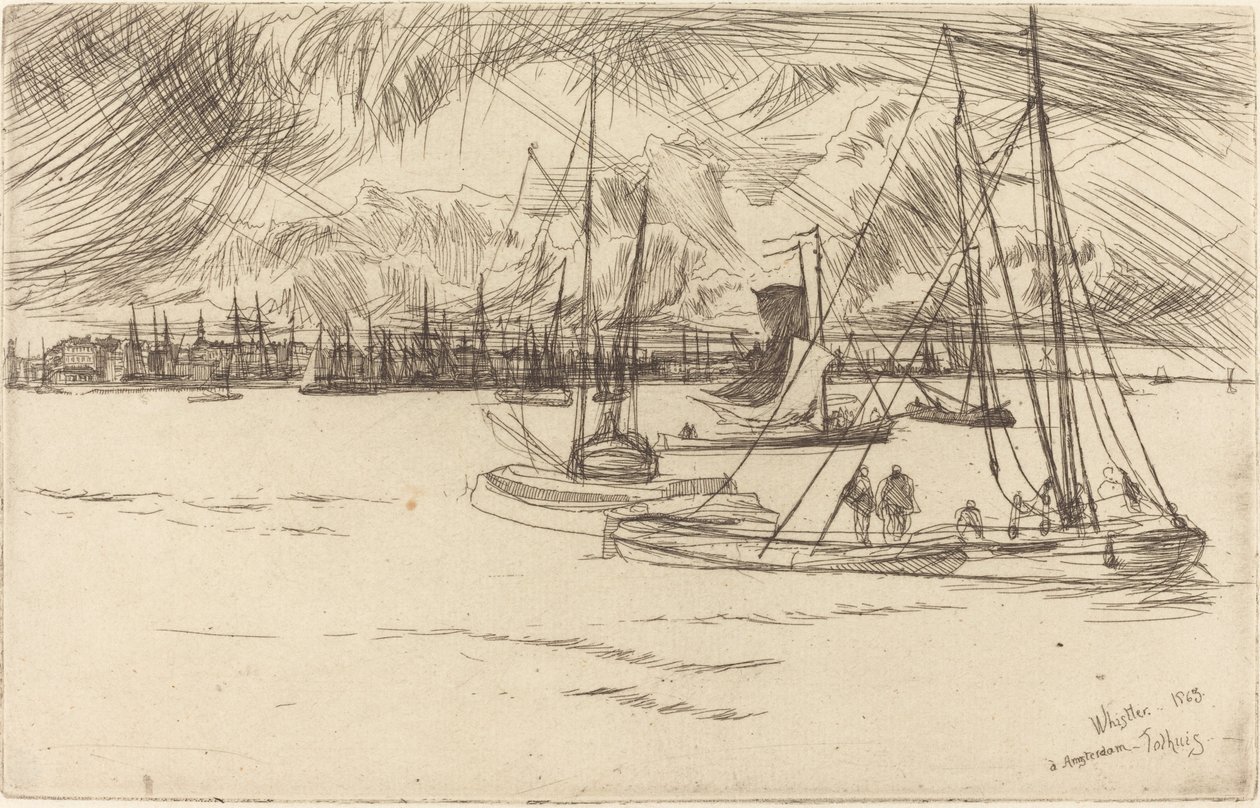 Ámsterdam desde el Tolhuis de James Abbott McNeill Whistler