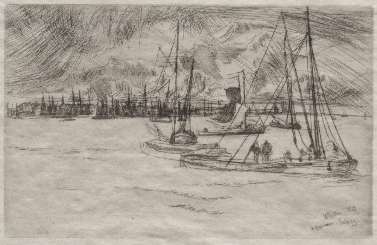 Ámsterdam desde el Tolhuis de James McNeill Whistler