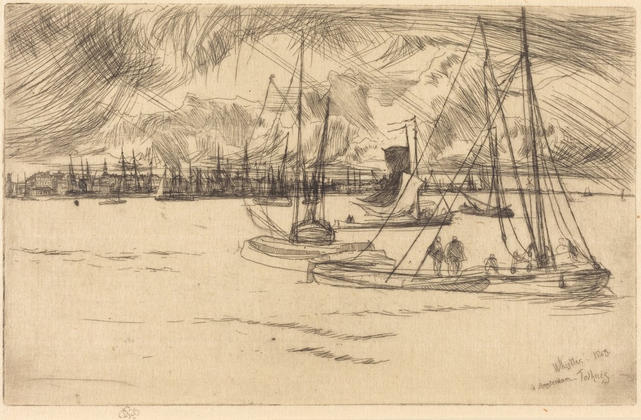 Ámsterdam desde el Tolhuis de James McNeill Whistler