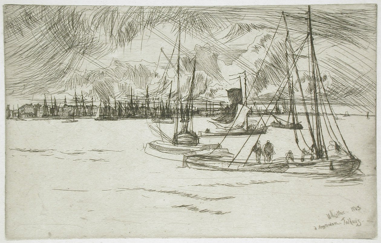 Ámsterdam desde el Tolhuis de James McNeill Whistler