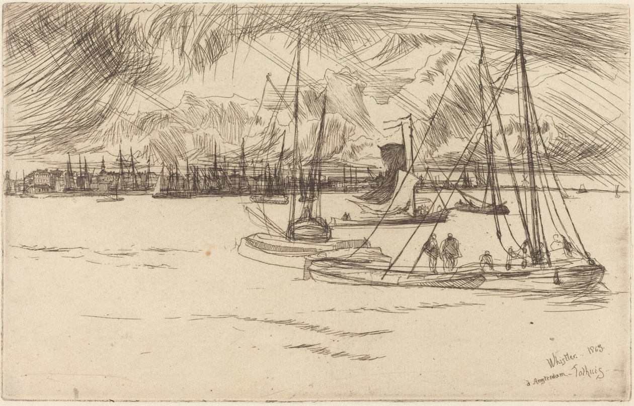 Ámsterdam desde el Tolhuis de James McNeill Whistler