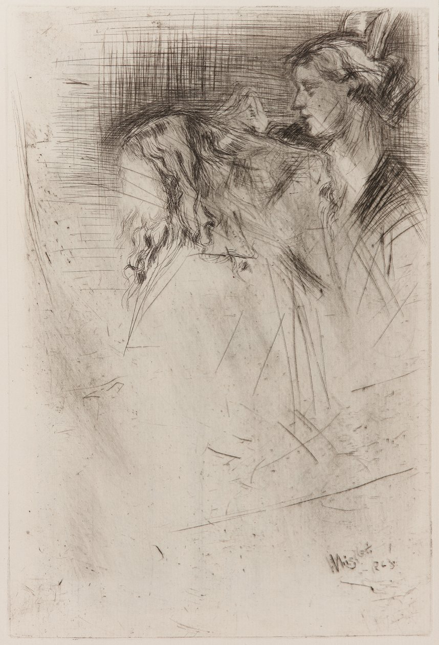 Cepillando el cabello de James Abbott McNeill Whistler