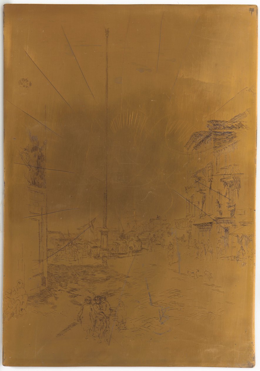 Placa de impresión cancelada para <em>El pequeño mástil</em> de James Abbott McNeill Whistler