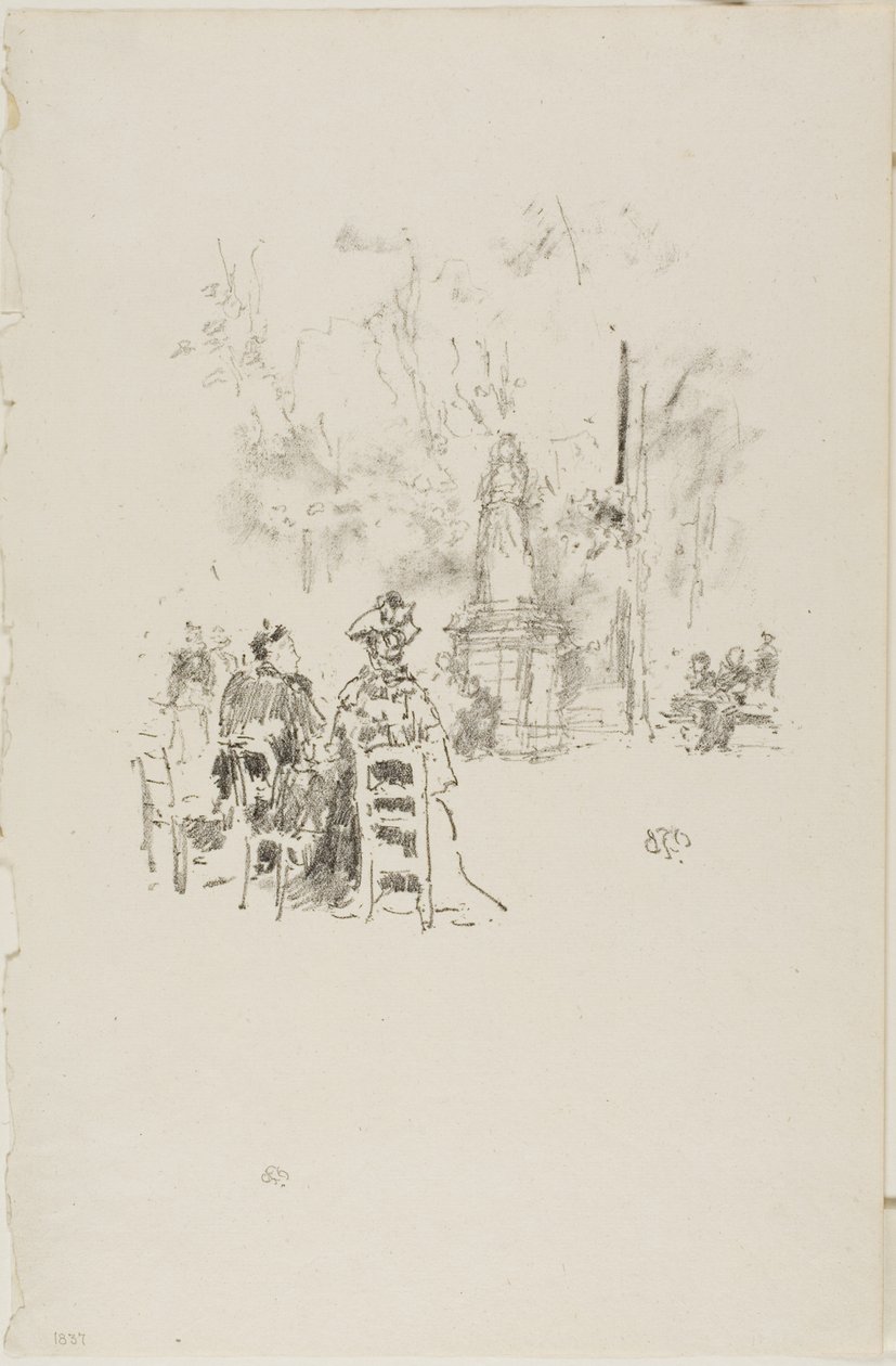 Conversación bajo la estatua, Jardines de Luxemburgo de James Abbott McNeill Whistler
