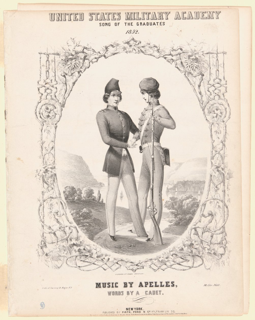 Diseño de la portada de la Canción de los Graduados de West Point de James McNeill Whistler
