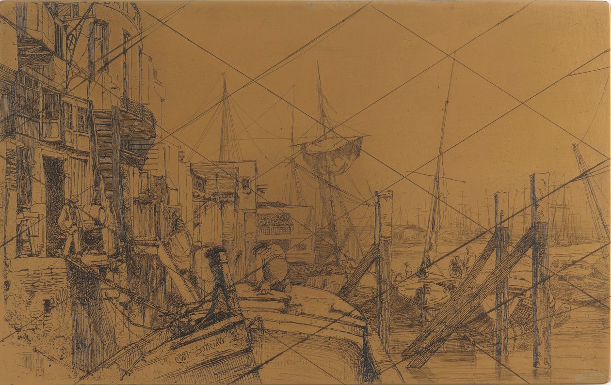 Placa de grabado: Limehouse de James Abbott McNeill Whistler