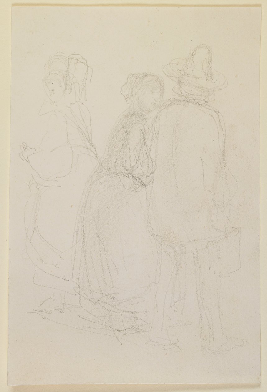 Grupo de tres figuras de pie de James Abbott McNeill Whistler