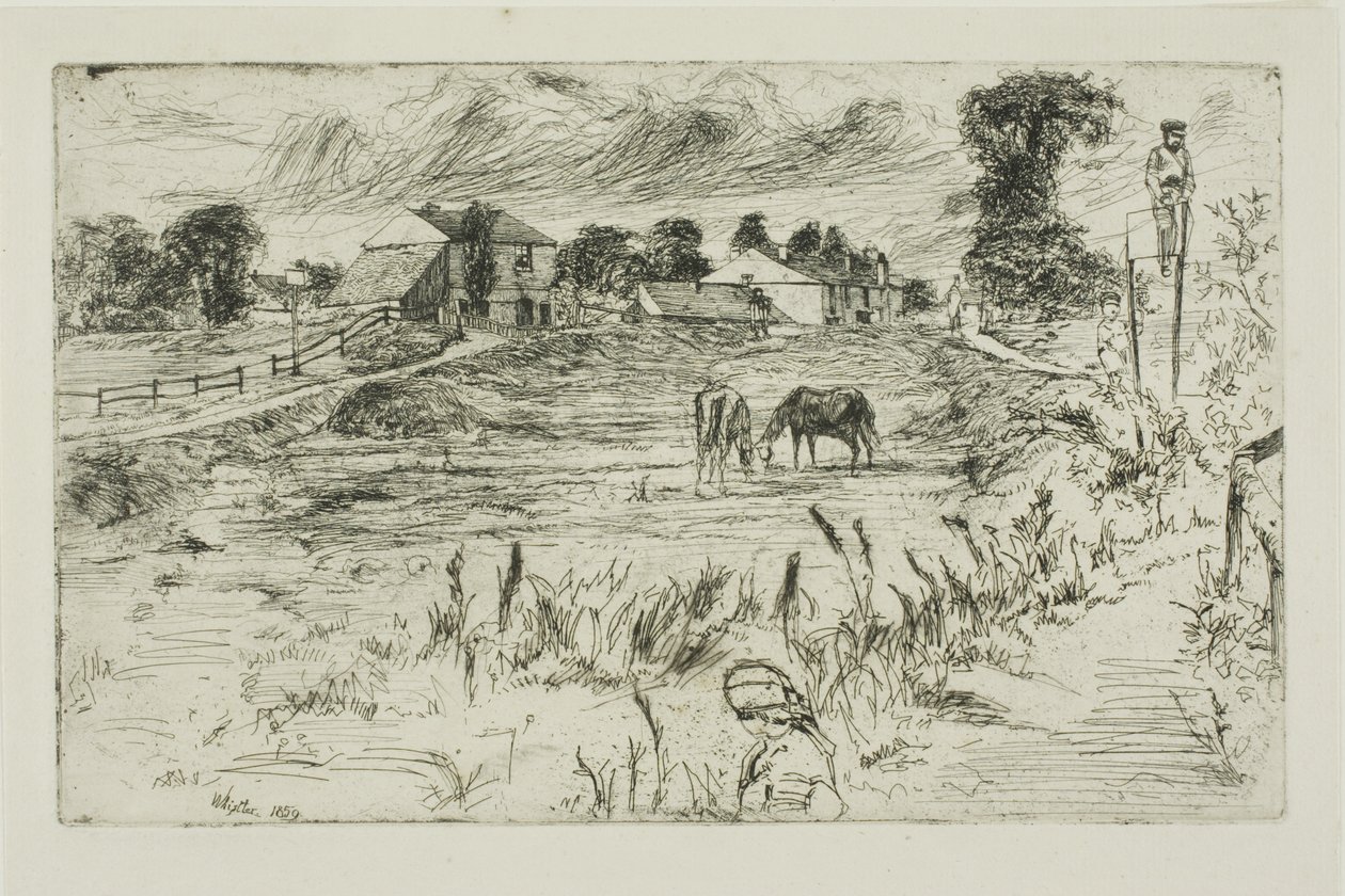 Paisaje con caballos de James Abbott McNeill Whistler