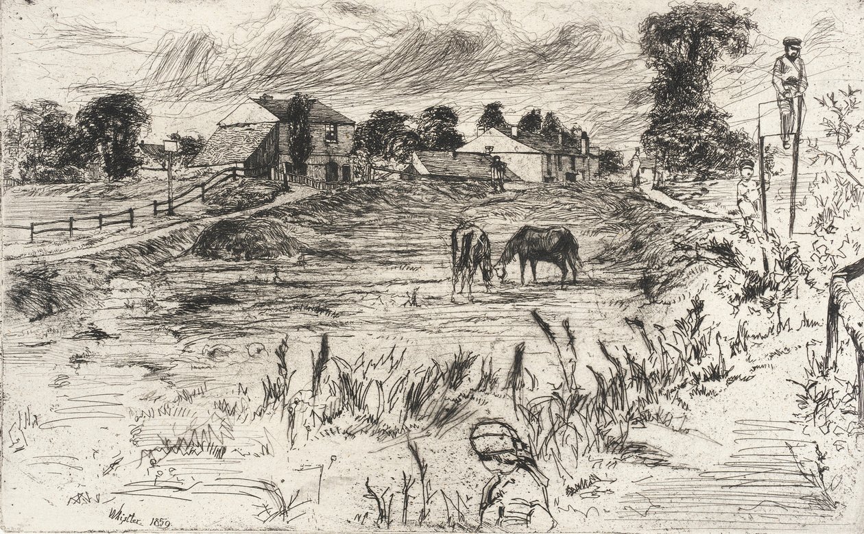 Paisaje con caballos de James McNeill Whistler
