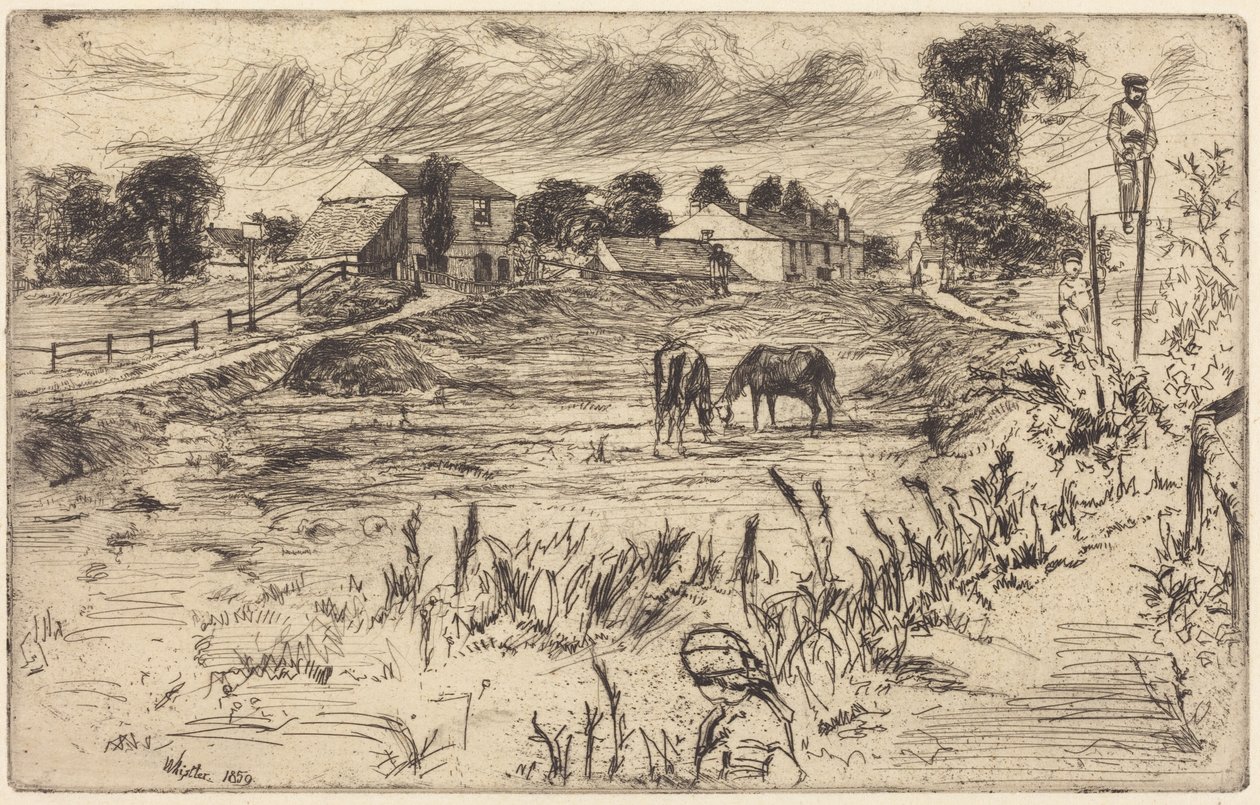 Paisaje con caballos de James McNeill Whistler