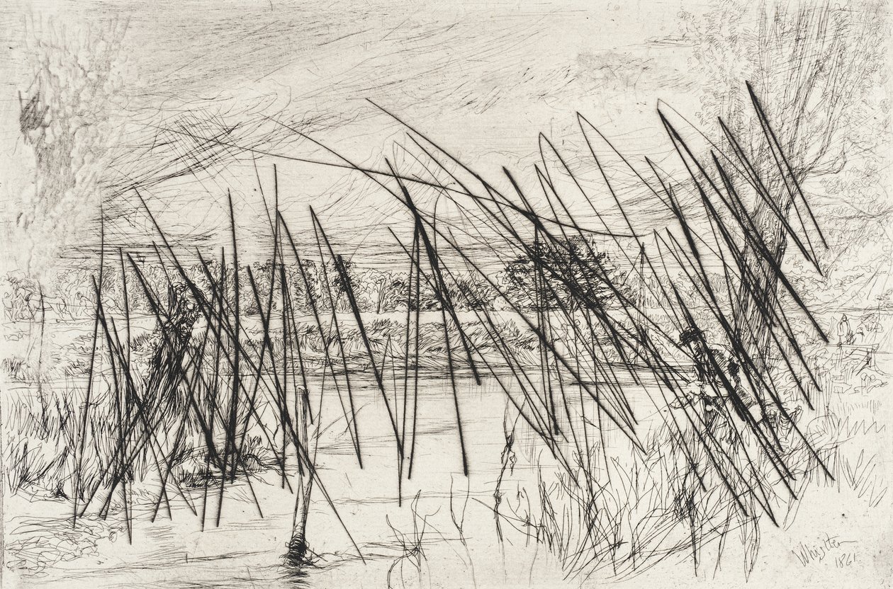 Paisaje con un pescador de James McNeill Whistler