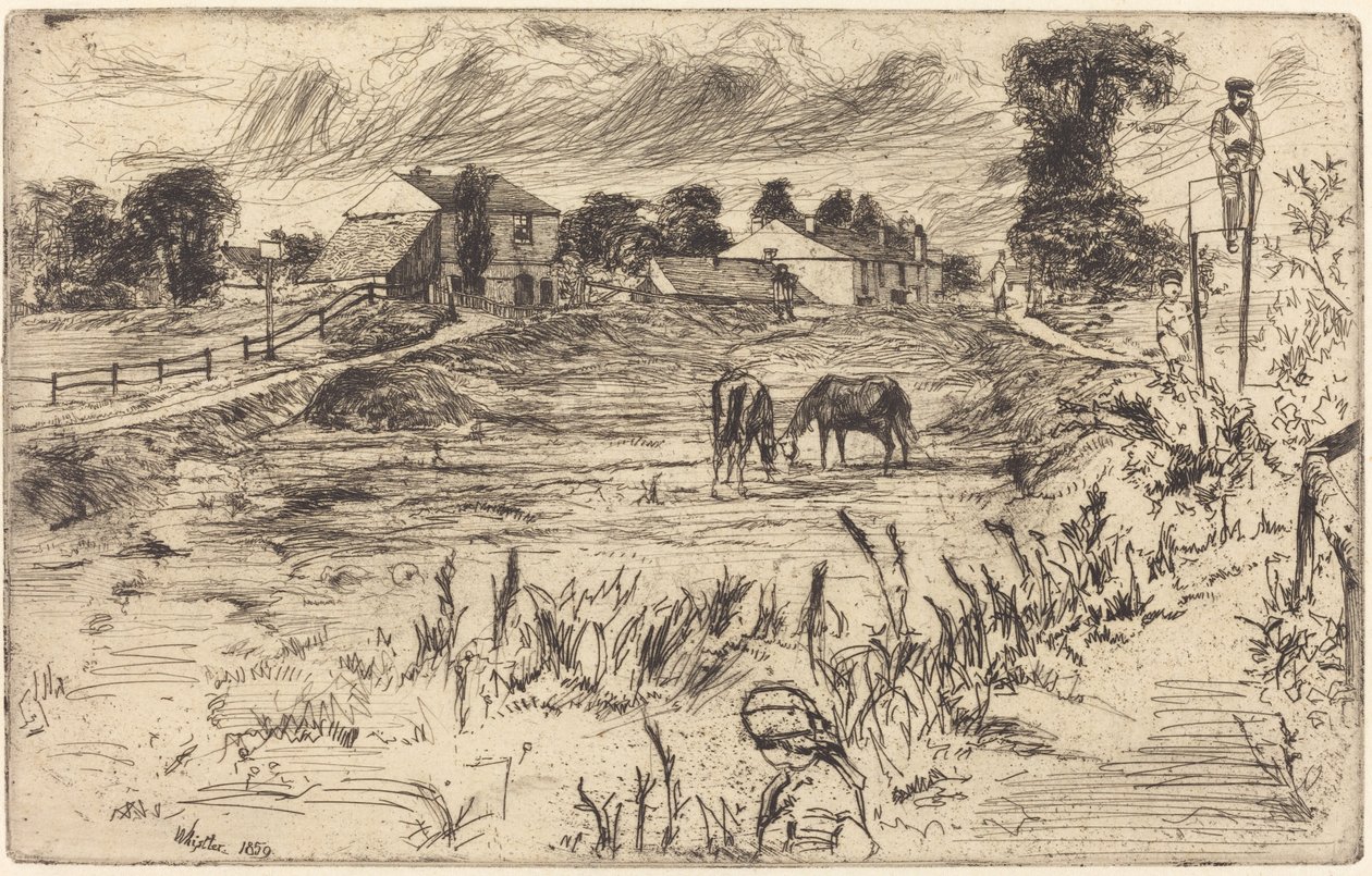 Paisaje con el Caballo de James Abbott McNeill Whistler
