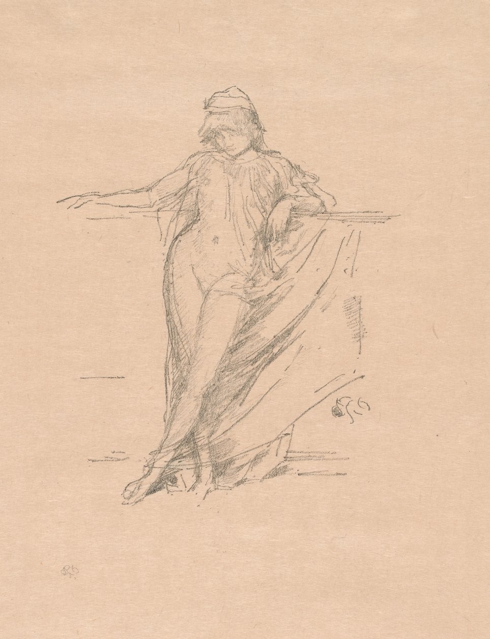 Pequeña figura drapeada, inclinada de James Abbott McNeill Whistler